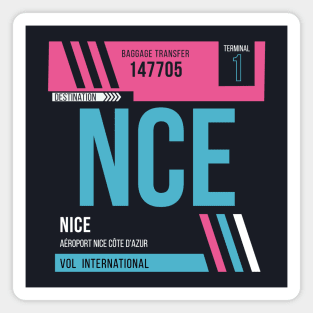 Nice (NCE) Airport Code Baggage Tag A Magnet